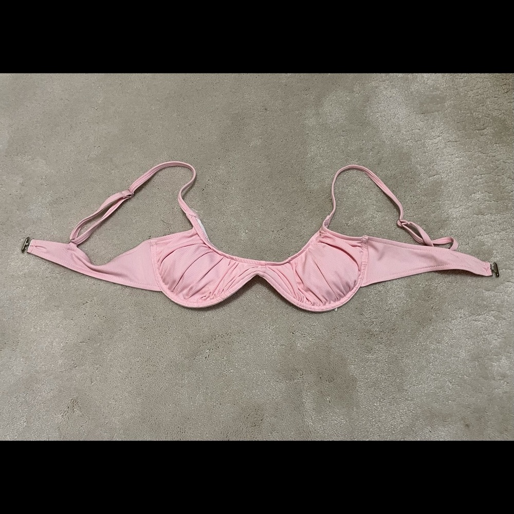 SHEIN Rib Ruched Underwire Bikini - Picture 2 of 2